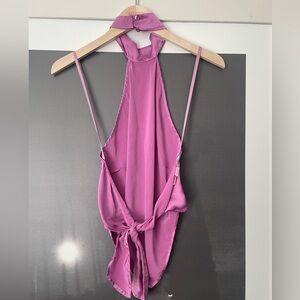 100% Silk VS Vintage Halter Tie-Back Bodysuit